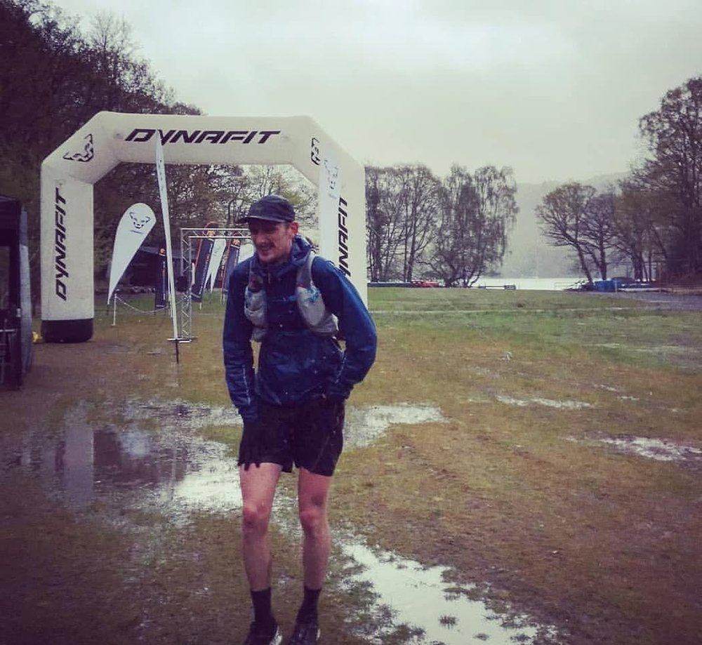Steve finishing The Lap in 4th place in torrential rain